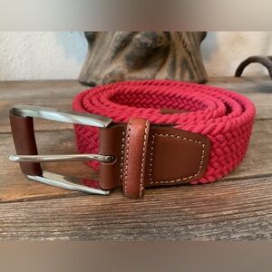 Peter Millar red woven cotton preppy belt